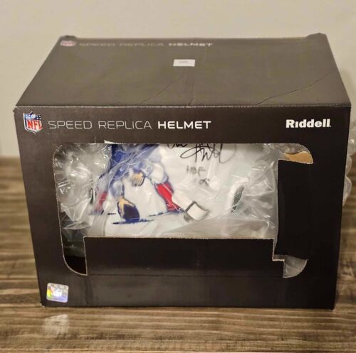 Andre Tippett Signed New England Patriots Throwback Riddell Full Size Speed Replica Helmet